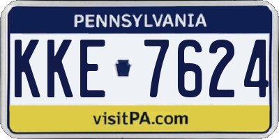 PA license plate KKE7624