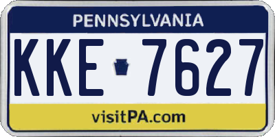 PA license plate KKE7627