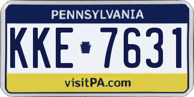 PA license plate KKE7631