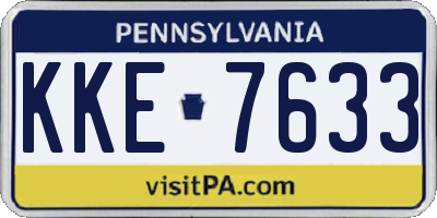 PA license plate KKE7633