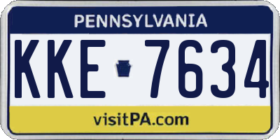 PA license plate KKE7634