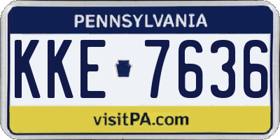 PA license plate KKE7636