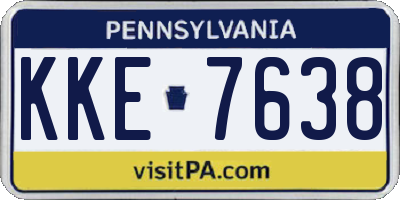 PA license plate KKE7638