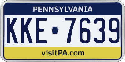 PA license plate KKE7639