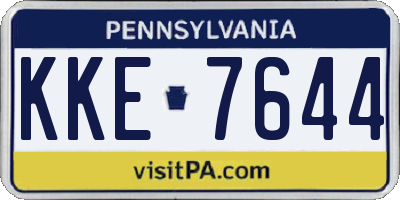 PA license plate KKE7644