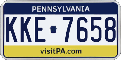 PA license plate KKE7658