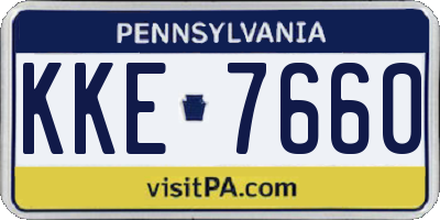 PA license plate KKE7660