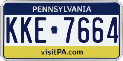 PA license plate KKE7664