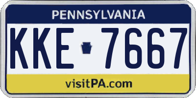 PA license plate KKE7667
