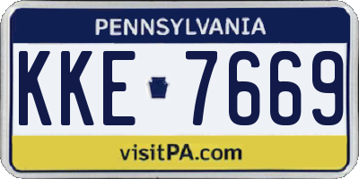 PA license plate KKE7669