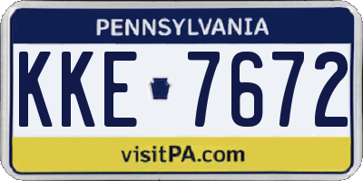 PA license plate KKE7672