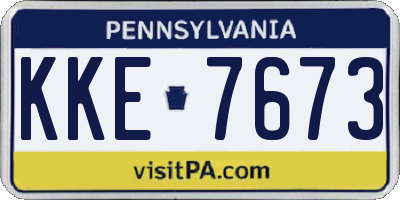 PA license plate KKE7673