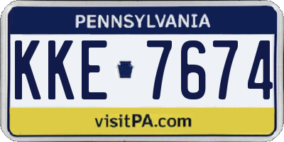 PA license plate KKE7674