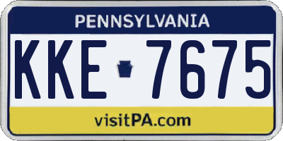 PA license plate KKE7675