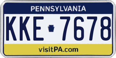 PA license plate KKE7678