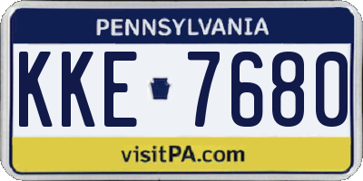 PA license plate KKE7680