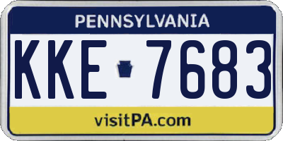 PA license plate KKE7683