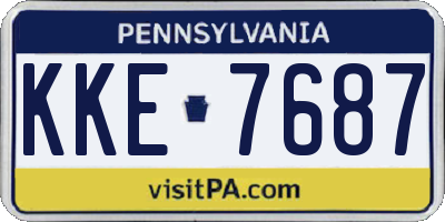 PA license plate KKE7687