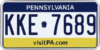 PA license plate KKE7689