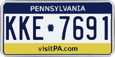 PA license plate KKE7691