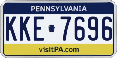 PA license plate KKE7696