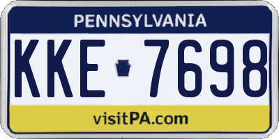 PA license plate KKE7698
