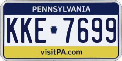 PA license plate KKE7699