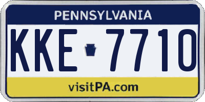 PA license plate KKE7710