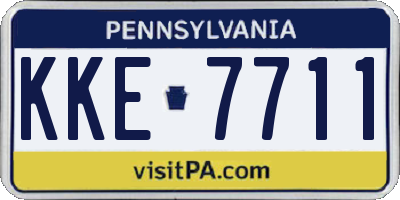 PA license plate KKE7711