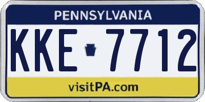 PA license plate KKE7712