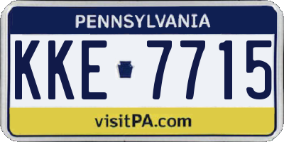 PA license plate KKE7715