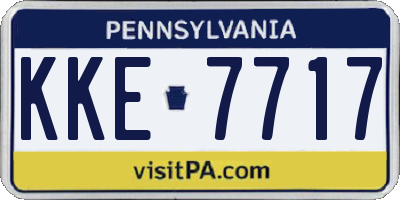 PA license plate KKE7717