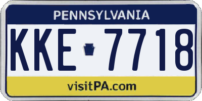 PA license plate KKE7718