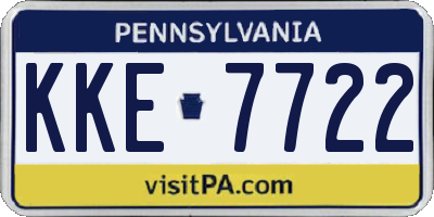 PA license plate KKE7722