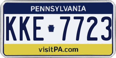PA license plate KKE7723