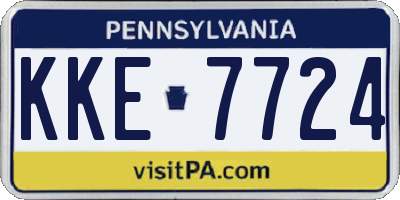 PA license plate KKE7724