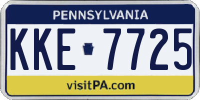 PA license plate KKE7725