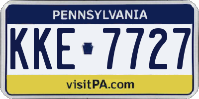 PA license plate KKE7727