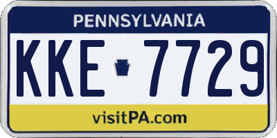 PA license plate KKE7729