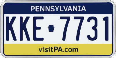 PA license plate KKE7731