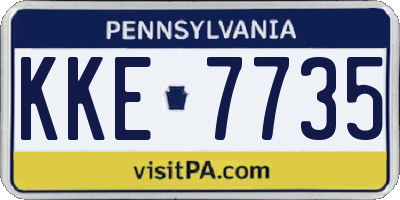 PA license plate KKE7735