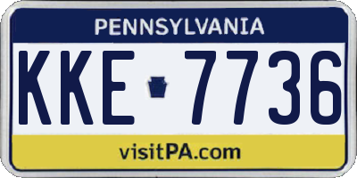 PA license plate KKE7736