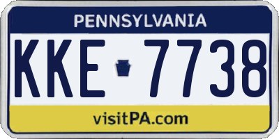 PA license plate KKE7738