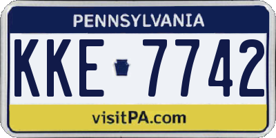 PA license plate KKE7742