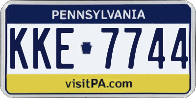PA license plate KKE7744