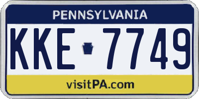 PA license plate KKE7749