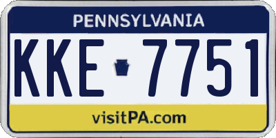 PA license plate KKE7751