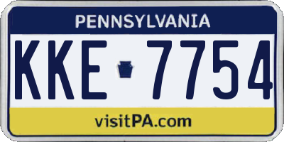 PA license plate KKE7754
