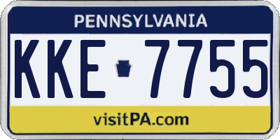 PA license plate KKE7755