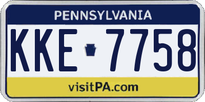 PA license plate KKE7758